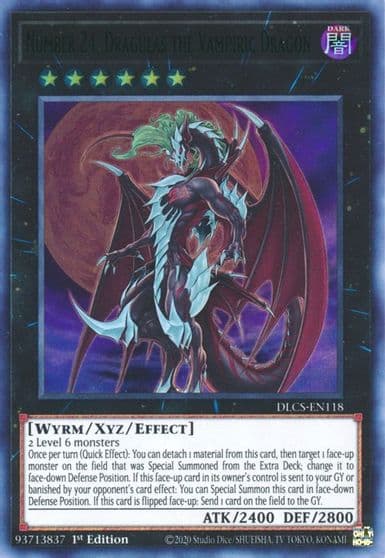 Number 24 Dragulas the Vampiric Dragon Green Dragons of Legend: The Complete Series Yu-Gi-Oh! card
