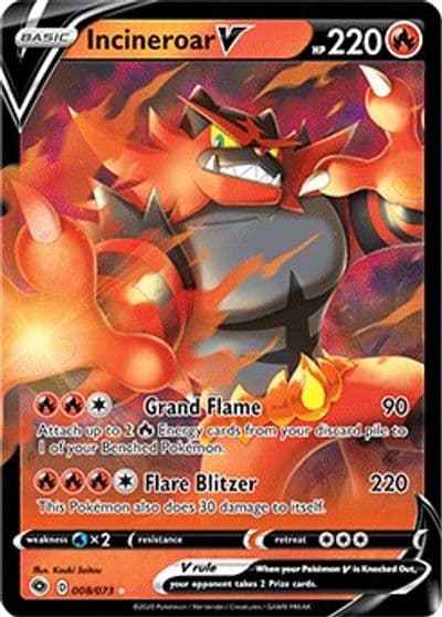 Incineroar V Champion's Path Pokemon card