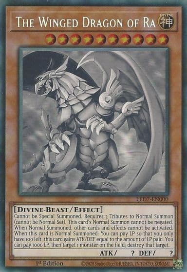 The Winged Dragon of Ra Ghost Rare Legendary Duelists: Rage of Ra Yu-Gi-Oh! card