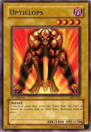 Opticlops Legacy of Darkness Yu-Gi-Oh! card