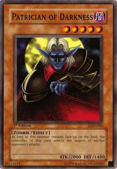 Patrician of Darkness Legacy of Darkness Yu-Gi-Oh! card