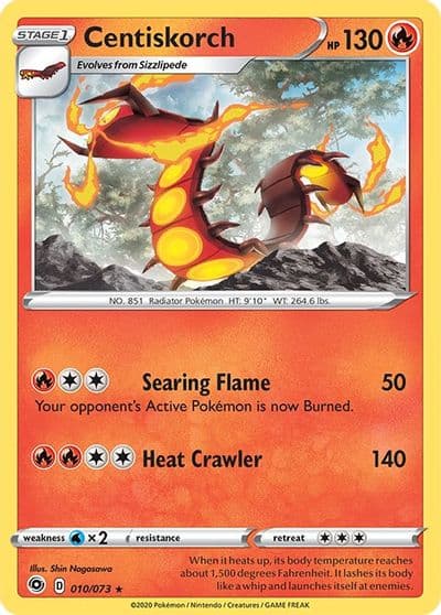 Centiskorch Champion's Path Pokemon card