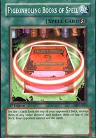 Pigeonholing Books of Spell Magician's Force Yu-Gi-Oh! card