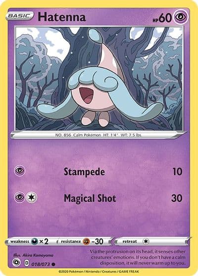 Hatenna Champion's Path Pokemon card