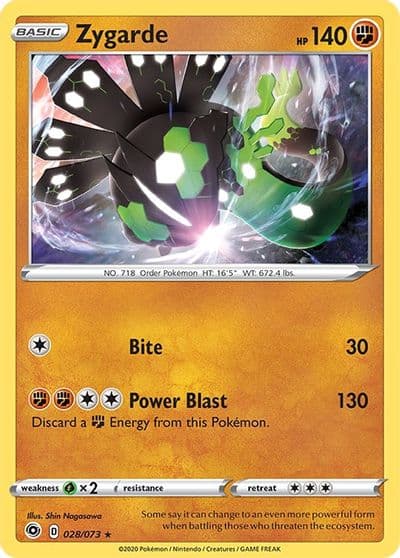 Zygarde Champion's Path Pokemon card