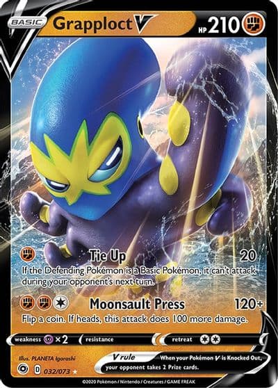 Grapploct V Champion's Path Pokemon card