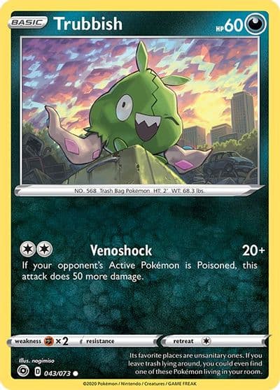 Trubbish Champion's Path Pokemon card