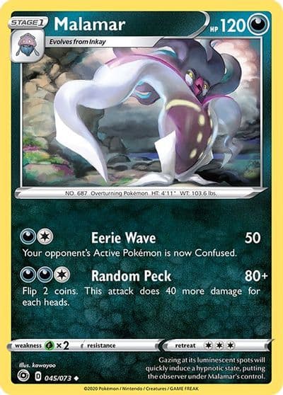 Malamar Champion's Path Pokemon card