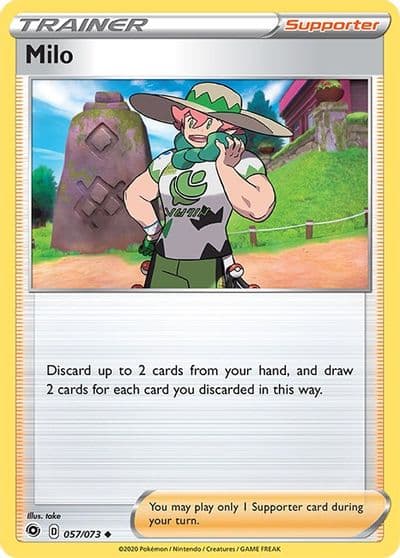 Milo Champion's Path Pokemon card