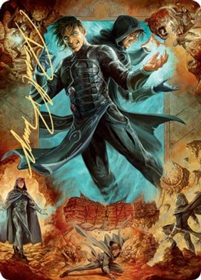 Jace Mirror Mage Art Card 2 81 Gold Stamped Signature Art Series: Zendikar Rising Magic card