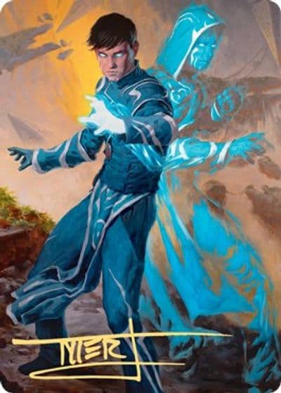 Jace Mirror Mage Art Card 1 81 Gold Stamped Signature Art Series: Zendikar Rising Magic card