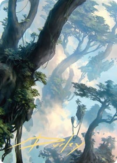 Forest Art Card 19 81 Gold Stamped Signature Art Series: Zendikar Rising Magic card