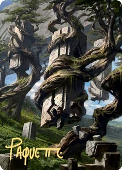 Forest Art Card 20 81 Gold Stamped Signature Art Series: Zendikar Rising Magic card