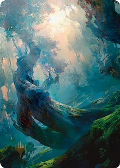 Forest Art Card 21 81 Gold Stamped Signature Art Series: Zendikar Rising Magic card