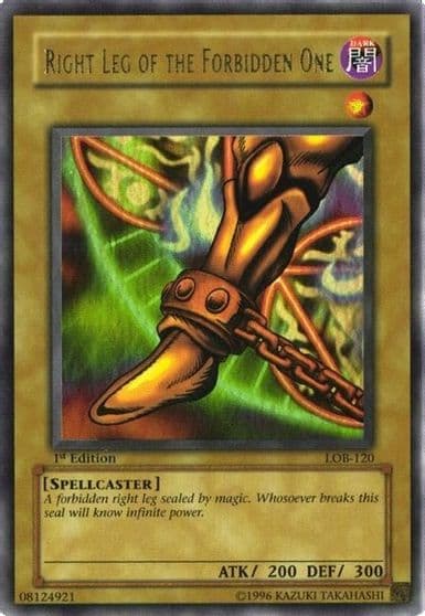 Right Leg of the Forbidden One The Legend of Blue Eyes White Dragon Yu-Gi-Oh! card