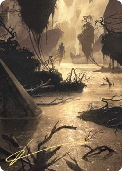 Murkwater Pathway Art Card Gold Stamped Signature Art Series: Zendikar Rising Magic card