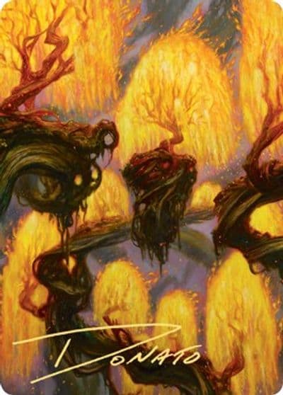 Grove of the Burnwillows Art Card Gold Stamped Signature Art Series: Zendikar Rising Magic card