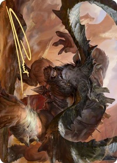 Moraug Fury of Akoum Art Card Gold Stamped Signature Art Series: Zendikar Rising Magic card