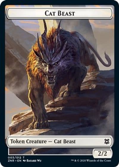 Cat Beast Copy Double Sided Token Zendikar Rising Magic card