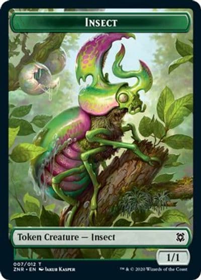 Insect Kor Warrior Double Sided Token Zendikar Rising Magic card