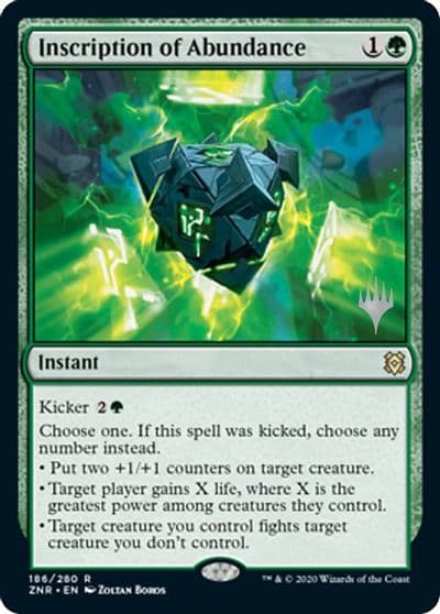 Inscription of Abundance Promo Pack: Zendikar Rising Magic card
