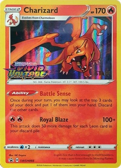Charizard - SWSH066 (Prerelease) [Staff] SWSH: Sword & Shield Promo Cards Pokemon card