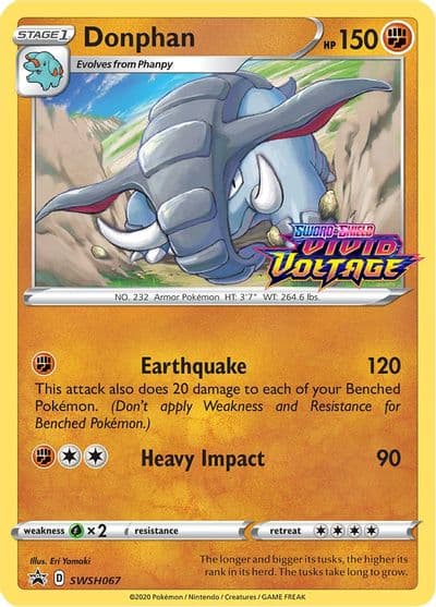 Donphan - SWSH067 (Prerelease) SWSH: Sword & Shield Promo Cards Pokemon card