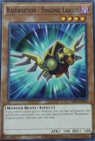 Raidraptor Singing Lanius OTS Tournament Pack 14 Yu-Gi-Oh! card