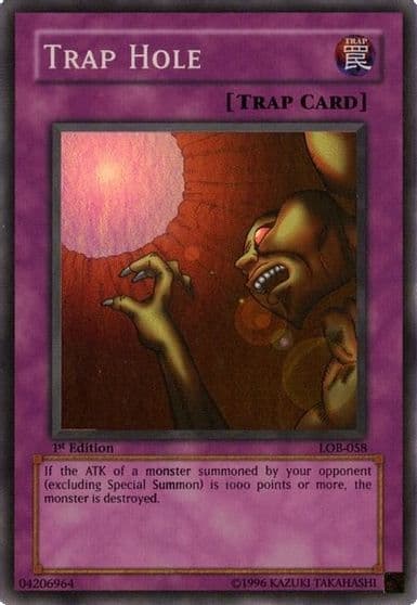 Trap Hole The Legend of Blue Eyes White Dragon Yu-Gi-Oh! card