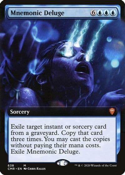 Mnemonic Deluge Extended Art Commander Legends Magic card