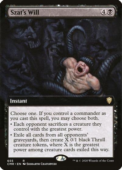 Szats Will Extended Art Commander Legends Magic card