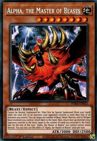 Alpha the Master of Beasts Phantom Rage Yu-Gi-Oh! card