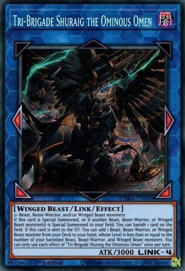 Tri Brigade Shuraig the Ominous Omen Phantom Rage Yu-Gi-Oh! card