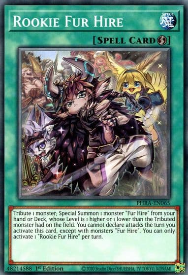 Rookie Fur Hire Phantom Rage Yu-Gi-Oh! card