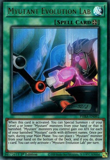 Myutant Evolution Lab Phantom Rage Yu-Gi-Oh! card
