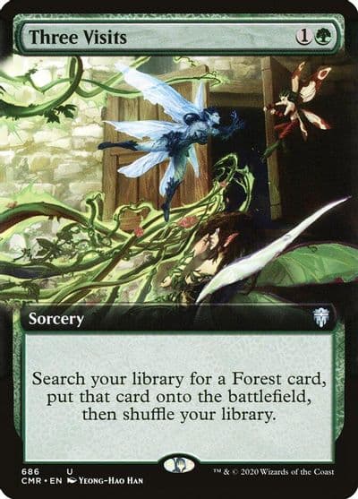 Three Visits Extended Art Commander Legends Magic card