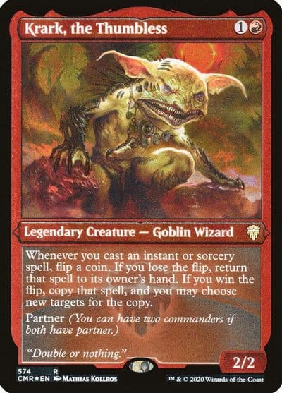 Krark the Thumbless Foil Etched Commander Legends Magic card