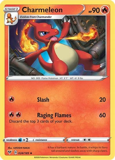 Charmeleon SWSH04: Vivid Voltage Pokemon card