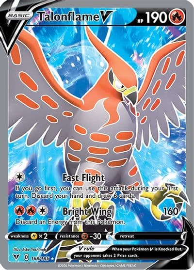 Talonflame V (Full Art) SWSH04: Vivid Voltage Pokemon card