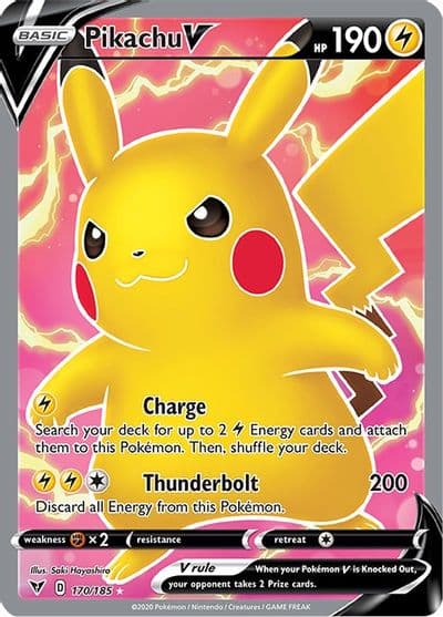 Pikachu V (Full Art) SWSH04: Vivid Voltage Pokemon card