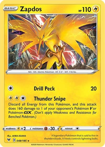 Zapdos SWSH04: Vivid Voltage Pokemon card