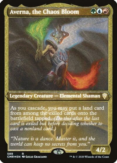 Averna the Chaos Bloom Foil Etched Commander Legends Magic card