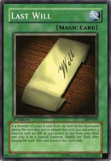 Last Will Starter Deck: Yugi Yu-Gi-Oh! card
