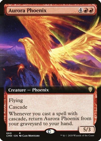 Aurora Phoenix Extended Art Commander Legends Magic card