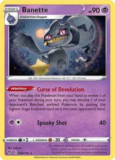 Banette SWSH04: Vivid Voltage Pokemon card
