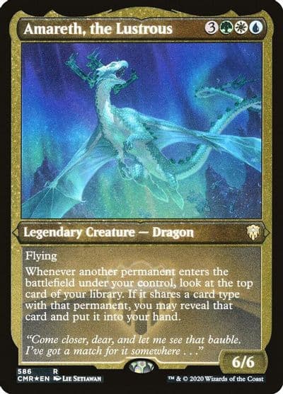 Amareth the Lustrous Foil Etched Commander Legends Magic card