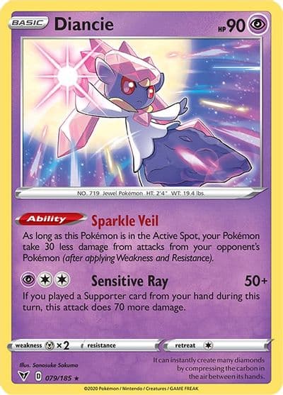 Diancie SWSH04: Vivid Voltage Pokemon card