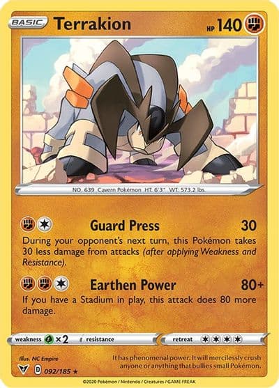 Terrakion SWSH04: Vivid Voltage Pokemon card