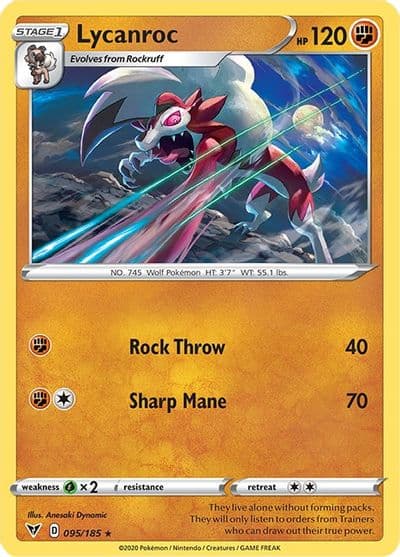 Lycanroc SWSH04: Vivid Voltage Pokemon card