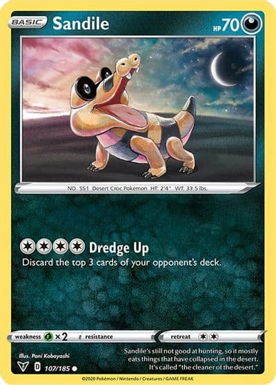 Sandile SWSH04: Vivid Voltage Pokemon card